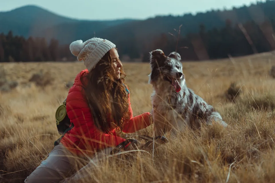 Person outdoors with dogs, illustrating the freedom and responsibility of sitting